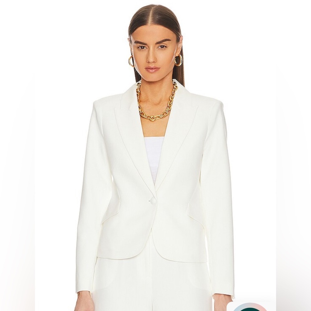 L'AGENCE Jennah Cropped Blazer in Ivory Sz 4 - Picture 2 of 13